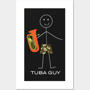 Funny Mens Tuba Guy Posters and Art